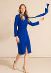 Caroline Kilkenny Millie Slit Detail Midi Dress, Blue