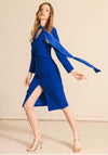 Caroline Kilkenny Millie Slit Detail Midi Dress, Blue