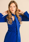 Caroline Kilkenny Millie Slit Detail Midi Dress, Blue