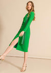 Caroline Kilkenny Slit Detail Millie Midi Dress, Green