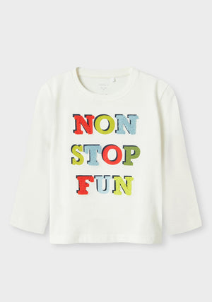 Name It Mini Boy Kingston Long Sleeve Top, White