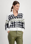 Monari Zipped Knitted Short Jacket, White Multi