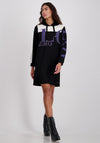 Monari Text Print Hooded Sweater Dress, Black