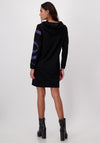 Monari Text Print Hooded Sweater Dress, Black