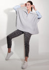 Monari Quarter Zip Pullover Poncho, Grey