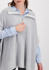 Monari Quarter Zip Pullover Poncho, Grey