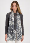 Monari Animal Print Scarf, Grey