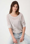 Monari Rhinestone Mesh Knit Sweater, Beige