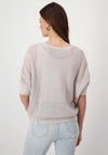 Monari Rhinestone Mesh Knit Sweater, Beige