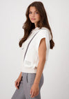 Monari Hooded Sleeveless Knit Jumper, Bone Multi