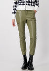 Monari Faux Leather Cargo Trousers, Green