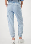 Monari Cuffed Leg Cargo Style Jeans, Light Blue Denim