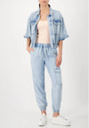 Monari Cuffed Leg Cargo Style Jeans, Light Blue Denim