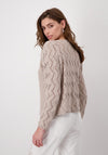 Monari Sequin V Neck Knit Jumper, Beige