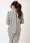 Monari Striped Single Breasted Blazer, Cream and Black