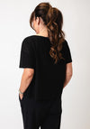 Monari Embellished Embroidered T Shirt, Black