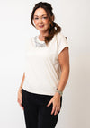 Monari Embellished Round Neck T Shirt, Beige