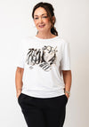 Monari Embellished Graphic T Shirt, White