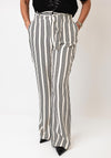 Monari Striped Wide Leg Trousers, Beige and Black