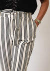 Monari Striped Wide Leg Trousers, Beige and Black