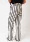 Monari Striped Wide Leg Trousers, Beige and Black