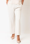Monari Elasticated Straight Leg Trousers, Beige