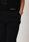 Monari Elasticated Straight Leg Trousers, Black