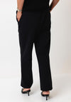 Monari Elasticated Straight Leg Trousers, Black