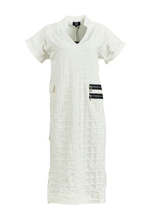 My Soul Bubble V Neck Midi Dress, Off White
