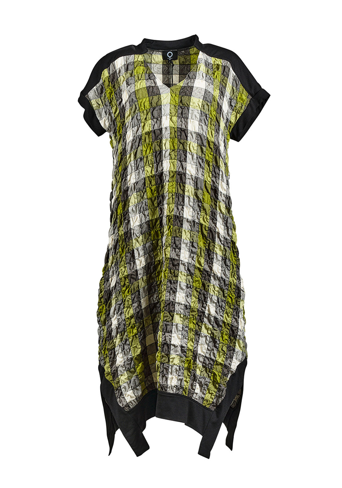 My Soul Crincle Check Midi Dress, Green