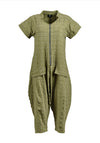 My Soul Bubble Grid Jersey Jumpsuit, Green