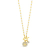 Absolute North Star Pearl Beaded T-Bar Necklace, Gold