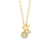 Absolute North Star Pearl Beaded T-Bar Necklace, Gold