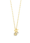 Absolute North Star Pearl Beaded T-Bar Necklace, Gold