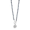 Absolute T-Bar Beaded Necklace, Silver & Navy