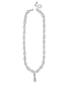 Absolute CZ Embellished Drop Necklace, Silver