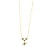 Absolute CZ North Star Necklace, Gold & Black