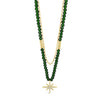 Absolute North Star Double Layered Beaded Necklace, Gold & Green