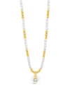 Absolute Heart Pendant Pearl Beaded Necklace, Gold