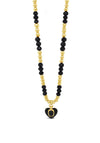 Absolute Heart Pendant Beaded Necklace, Gold & Black