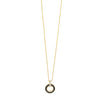 Absolute CZ Disc Pendant Necklace, Gold & Black