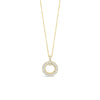 Absolute CZ Baguette Circle Long Necklace, Gold