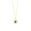 Absolute Statement Halo CZ Necklace, Gold & Green