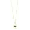 Absolute Statement Halo CZ Necklace, Gold & Green