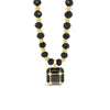 Absolute CZ Cube Beaded Necklace, Gold & Black