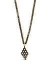 Absolute CZ Embellished Necklace, Gold & Black