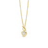 Absolute Two-Tone Heart Pendant T-Bar Necklace, Gold