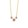 Absolute Pink CZ Triple Halo Necklace, Gold