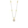 Absolute CZ Drop Pearl Necklace, Gold