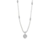 Absolute CZ Drop Pearl Necklace, Silver